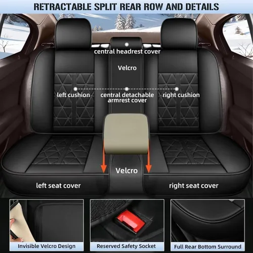 Miniatura 3 de DISUTOGO Juego completo de fundas de asiento de automóvil para Toyota Avalon 2001-2025 2026, de piel sintética, impermeables, compatibles con bolsa