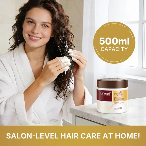 Miniatura 9 de Karseell Tratamiento capilar con colágeno, reparación profunda, acondicionador, aceite de argán, colágeno para el cabello, esencia para cabello seco