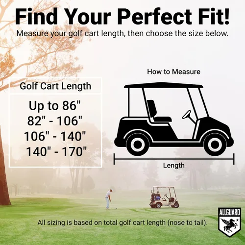 Miniatura 4 de AllGuard - Funda impermeable para carrito de golf, poliéster resistente, protege de la lluvia, el sol, los rayos UV y más, color bronceado