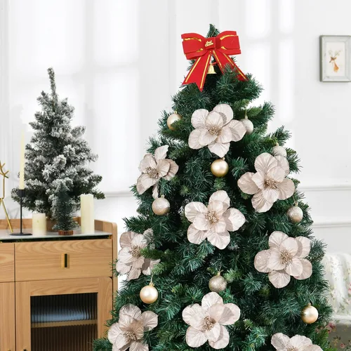 Miniatura 6 de Adornos de Flor de Magnolia Artificial de Navidad, Adornos de Árbol de Navidad, Ramas de Flores, Pack de 10 para Árbol de Navidad, Fiesta, Boda
