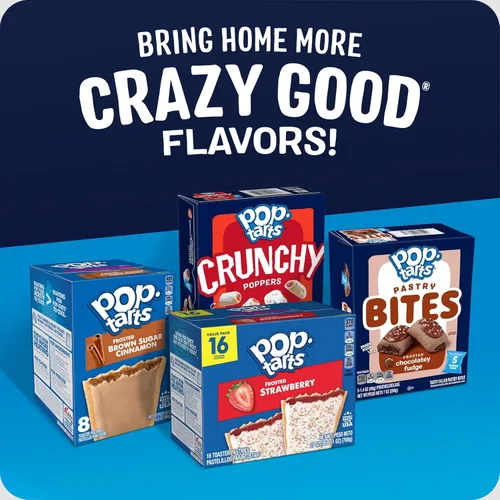 Miniatura 6 de Pop-Tarts Bocaditos de pastelería horneados, aperitivos para niños, almuerzo escolar, fresa esmerilada (5 cajas, 25 bolsas)