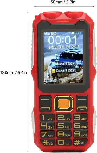 Miniatura 9 de Sxhlseller Teléfono Senior resistente, Botones Grandes, Pantalla de 2.4", Batería 16800mAh, Linterna LED, Altavoz, Dual SIM, Uso al aire libre, Rojo
