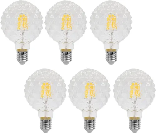 KLED Bombilla LED Edison vintage, regulable, G30 G95 de 4 W (equivalente a 40 W), bombilla de filamento LED, 350 lúmenes, 2200 K (blanco cálido),