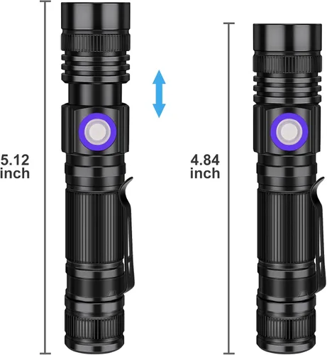 Miniatura 8 de DARKBEAM Linterna UV 365nm Luz negra recargable USB, lámpara de Wood de mano ultravioleta luz negra LED portátil, detector de orina de mascotas