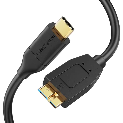 Miniatura 9 de CableCreation Cable corto USB C a Micro B de 2 pies, 10G Micro B a USB C 3.1 Cable de disco duro externo para iPhone 15/16/17, Samsung Galaxy S24