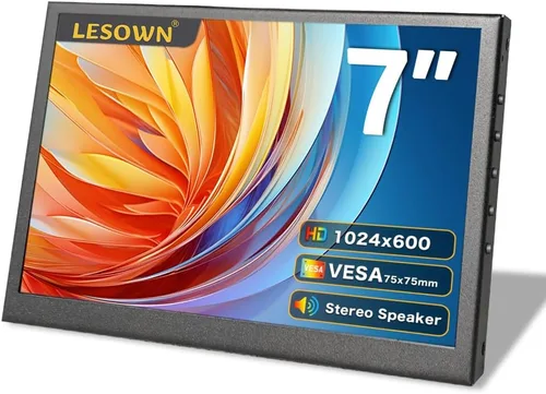 7 pulgadas mini monitor HDMI pantalla LCD PC caso secundario 1024x600 IPS pequeño monitor portátil con altavoces pantalla de temperatura PC para