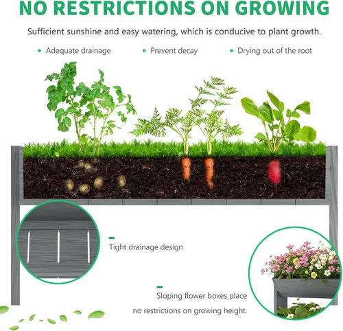 Miniatura 2 de DoCred Vertical Raised Garden Bed, 5 Tier Garden Planters Freestanding Wood Plant Stand Flower Rack Wooden Planter Box for Plants Herbs Flowers