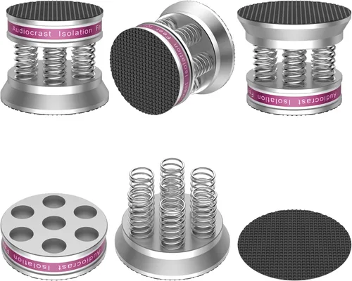 Miniatura 8 de Almohadillas de base de aislamiento de altavoces, protector de piso de resorte, antideslizante antivibración, soporte de altavoz, amortiguador