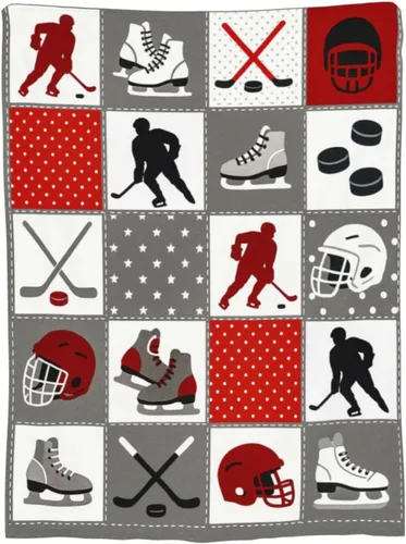 Miniatura 6 de Manta de Hockey Súper Suave Cálida Esponjosa de Vellón Franela Deportiva Manta de Tiro Acogedora Mullida de Felpa Ropa de Cama Mantas Regalos
