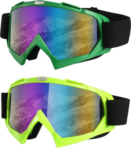 Miniatura 13 de LJDJ Gafas de esquí, paquete de 2 gafas de snowboard para nieve, antivaho y protección UV, visión amplia para hombres, mujeres y adultos