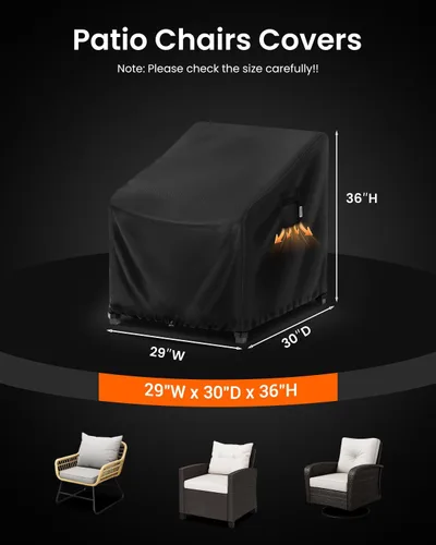Miniatura 7 de FORSPARK - Funda para silla de patio – Funda impermeable y resistente a los rayos UV para muebles de exterior de mimbre, mecedoras y sillas