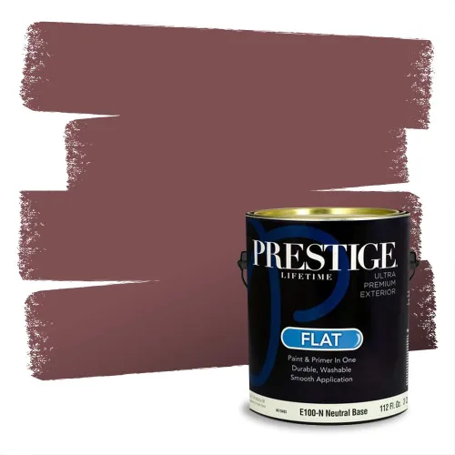 Miniatura 522 de Prestige Paints Pintura exterior e imprimación en uno, 1 galón, plano, coincidencia comparable de Valspar* Amber Rose*