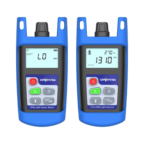 ORIENTEK Fibra óptica T25M medidor de potencia óptica+T15M-S fuente de luz óptica SM 1310/1550nm herramientas de prueba de pérdida