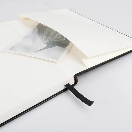 Miniatura 4 de Cuaderno de diario en blanco, negro, 160 páginas, tamaño mediano de 8.3 x 5.7 pulgadas, papel grueso de 3.53 oz/m², tapa dura