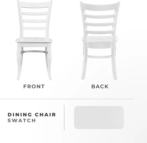 Miniatura 4 de Lexicon Juego de 2 sillas de comedor modernas, sillas de cocina y comedor de madera de caucho macizo, sin brazos, respaldo de escalera, fácil