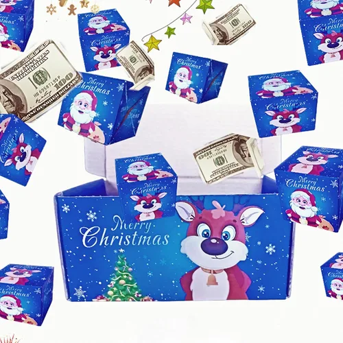 Cajas de regalo sorpresa – Caja de regalo sorpresa desplegable para dinero y cumpleaños, caja de regalo única de Navidad plegable con sobre rojo