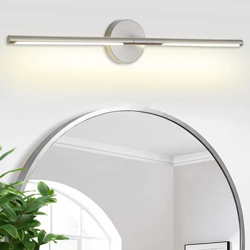 Miniatura 12 de Lámparas doradas para baño sobre espejo de 24 pulgadas, 18W 360° Giratorias Regulables 4000K Lámpara de Tocador LED de Latón, Luces de Tocador