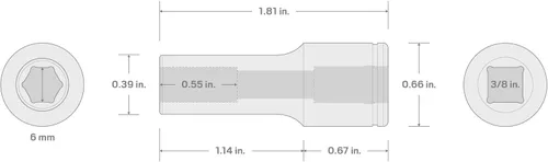 Miniatura 6 de TEKTON Encastre de 3/8 pulgadas x 0.236 in de profundidad semiprofunda de 6 puntos SHD14106