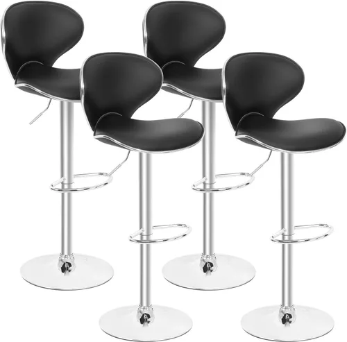Miniatura 11 de Magshion Juego de 2 modernos taburetes de bar tapizados de terciopelo, taburetes de bar giratorios de altura ajustable para mostrador de cocina