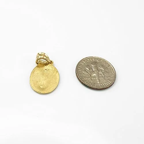 Miniatura 2 de LA BLINGZ - Colgante de medallón de oro amarillo de 14 quilates, diseño de Virgen María