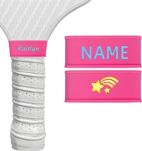 Miniatura 13 de 2 bandas de nombre personalizadas de paleta de pickleball, accesorios personalizados de paleta de pickleball para cinta de agarre seguro, bandas