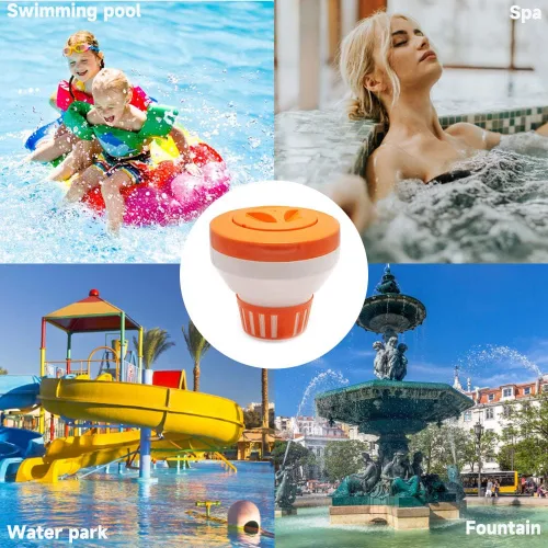 Miniatura 6 de Flotador de cloro para tabletas de 3 pulgadas, dispensador de cloro flotante de mayor capacidad, anillo de control ajustable para spas, jacuzzi