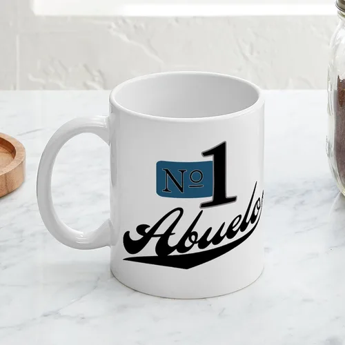 Miniatura 3 de CafePress Taza de café de cerámica Number One Abuelo de 11 oz (11.0 fl oz)