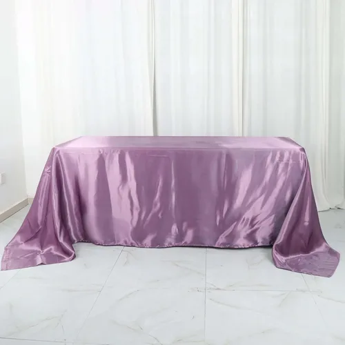Miniatura 80 de Efavormart - Mantel rectangular de satén, 90 x 132 pulgadas, suave, oblongo, lavable, mantel decorativo de tela sedosa para bodas, fiestas, Plata