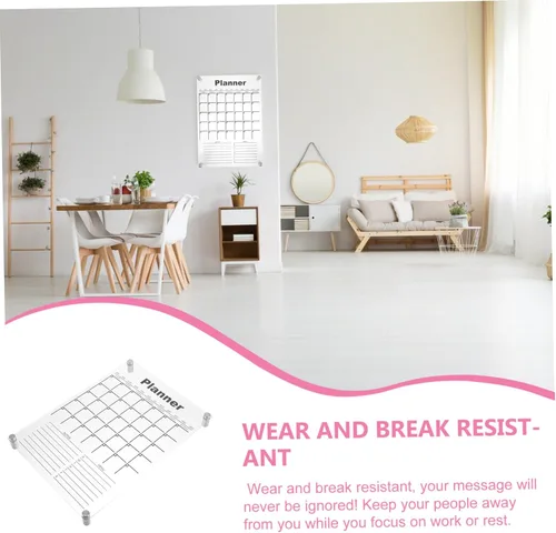 Miniatura 3 de Healifty Calendario de pared acrílico de borrado en seco, tablero de notas, planificador mensual borrable para uso en casa y oficina, elegante