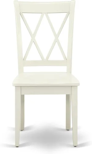 Miniatura 5 de East West Furniture ANCL3-LWH-W - Juego de mesa de cocina de 3 piezas para espacios pequeños contiene una mesa de comedor redonda con pedestal y 2
