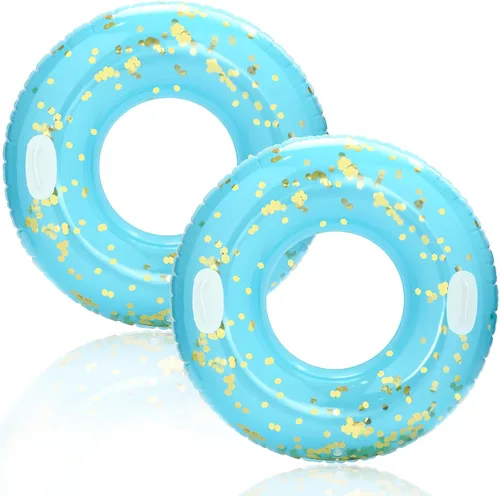 Miniatura 12 de Anillo de natación grande con asas para adultos, anillos clásicos de piscina de 47 pulgadas, tubos interiores de piscina, flotadores inflables
