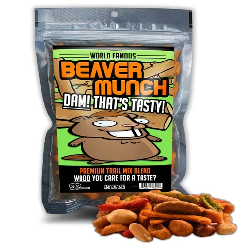 Beaver Munch Spicy Trail Mix – Regalo saludable, divertido mezcla de frutos secos, bolsa de regalo resellable, regalos divertidos y saludables,