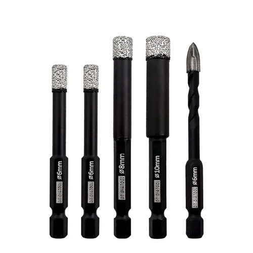 Miniatura 13 de DT-DIATOOL Brocas de diamante de 1/4 pulgadas con punta de diamante de carburo para azulejos, porcelana, cerámica, mármol, granito (paquete de 5)