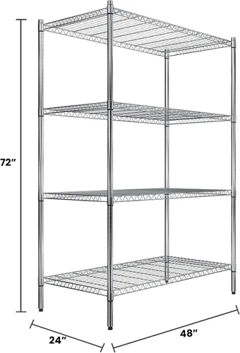 Miniatura 2 de Estantería de caños de 4 niveles con acabado de cromo de Quantum Storage Systems, Cromado, 1