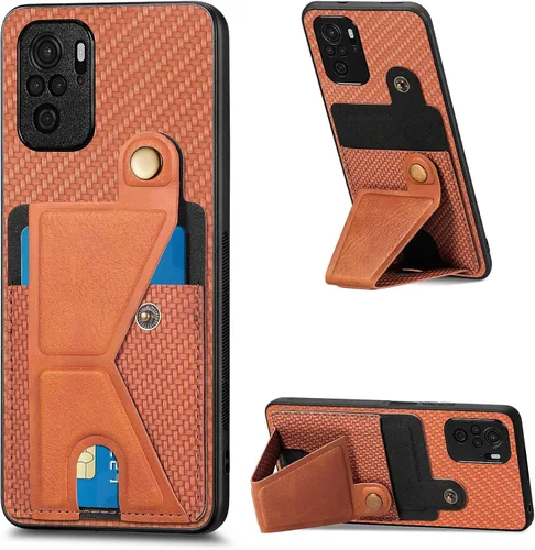 Funda para Xiaomi Poco M5s 4G, Funda para Redmi Note 10 4G / Note 10S 4G / Note 11 SE (India) Funda de cuero PU ranuras para tarjetas Soporte con