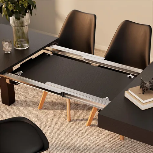 Miniatura 3 de Mobili Fiver, mesa extensible First, fresno negro, fabricada en Italia