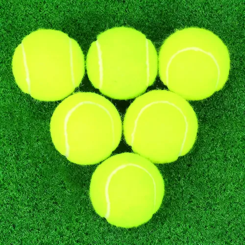 Miniatura 8 de Pelotas de tenis, paquete de 6 pelotas de tenis de práctica de alta elasticidad con bolsa de malla, ideal para principiantes, pelotas de ejercicio