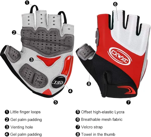 Miniatura 6 de CXWXC Guantes de ciclismo para hombres y mujeres Guantes de gel transpirable para bicicleta de montaña Guantes de bicicleta antideslizantes