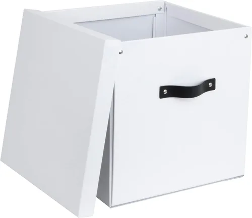 Bigso Logan - Caja de almacenamiento KD | Cubos de almacenamiento con tapa para estantes y organizadores de habitaciones cubicas | Cubo de