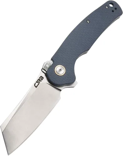 Miniatura 8 de Cuchillo táctico CJRB Crag, cuchillo plegable de bolsillo Cleaver con hoja de acero AR-RPM9 lavado a la piedra y mango de fibra de carbono