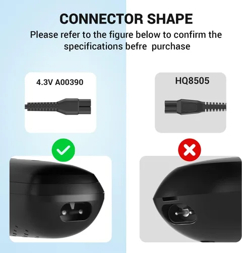 Miniatura 3 de CGGXJP Cargador de 4.3 V compatible con Philips Norelco One Blade Old Model A00390 QP2520 MG3740 QP2521 QP2522 QP2515 MG5700 MG3720 Cable