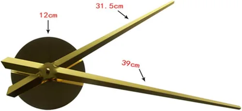 Miniatura 7 de The Geeky Days Reloj de pared analógico dorado, 12.4 in, funciona con pilas, movimiento de cuarzo, diámetro ajustable de bricolaje
