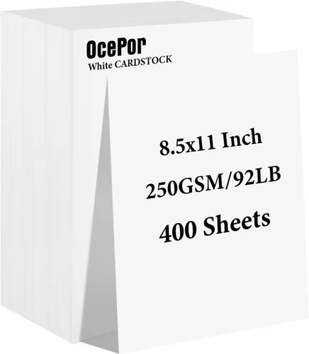 Miniatura 8 de OcePor 100 hojas de cartulina negra de 8.5 x 11 pulgadas, cartulina negra de 92 libras/250gsm, papel grueso de cartulina, papel pesado de cartulina