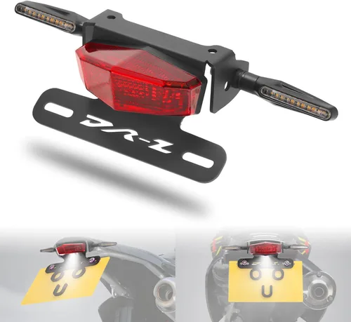 Miniatura 8 de Soporte de matrícula, eliminador de guardabarros, organizador trasero, luces LED de freno y señal de giro para Suzuki DRZ400 S/SM DR-Z (Transparente)