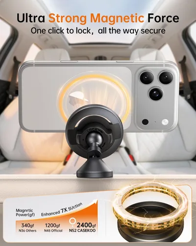 Miniatura 5 de SYNCWIRE MagSafe - Soporte magnético para teléfono de automóvil, soporte magnético para tablero de automóvil, soporte de teléfono magnético fuerte