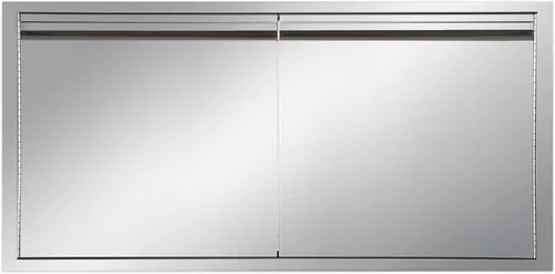 Miniatura 11 de Puerta de cocina para exteriores, 18 pulgadas de ancho x 21 pulgadas de alto, panel de puerta de doble pared de acero inoxidable, parrilla de una