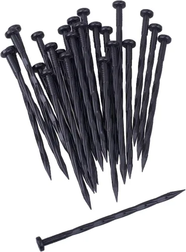 Púas para bordes de paisaje, picos de borde de 8 pulgadas para paisajismo, jardines de flores, césped (50 unidades)