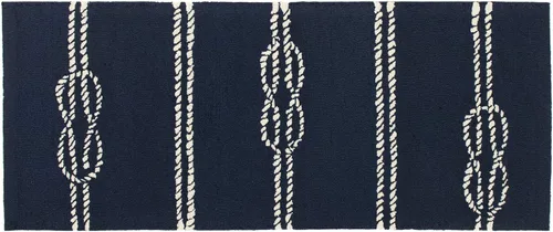 Miniatura 2 de Liora Manne CAPR5163633 - Alfombra costera para interiores y exteriores, color azul marino, 2 pies x 5 pies Cuerdas Navy