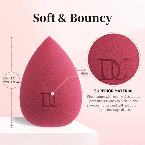 Miniatura 7 de DUcare Esponjas de maquillaje Esponja de maquillaje para mezclar bases líquidas, polvos y cremas