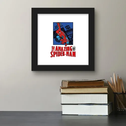 Miniatura 5 de Trends International Gallery Pops Marvel Spider-Man - Arte de pared increíble Spider-Man con foco retro, versión enmarcada negra, 12 x 12 pulgadas